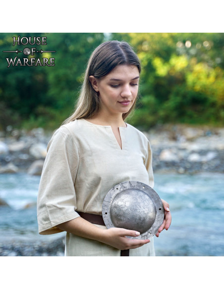 Umbo redondo em aço forjado à mão...