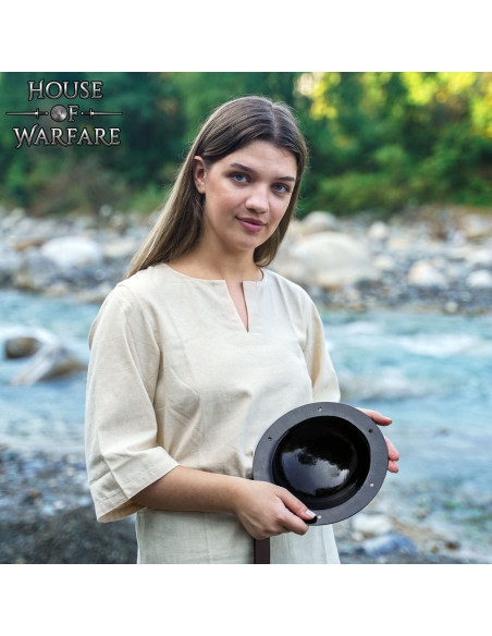 Umbo redondo em aço forjado à mão...