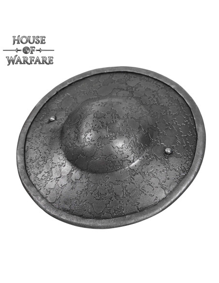 Broquel medieval redondo em aço,...