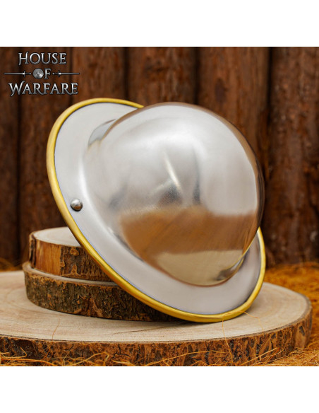 Broquel medieval pequeno em aço (17,5...