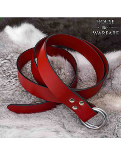 Cinto medieval século XII-XV com dupla argola, couro...