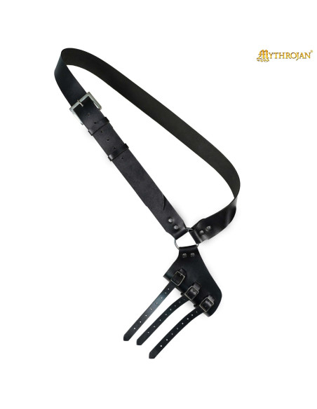 Tahalí medieval em couro preto para...