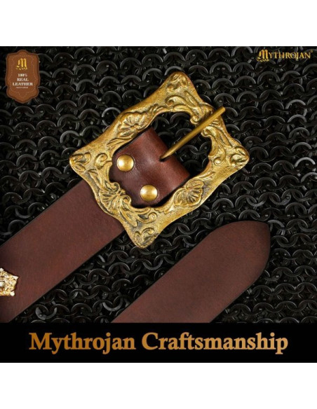 Cinto medieval renascentista em couro...