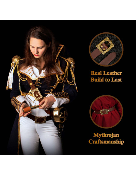 Cinto medieval renascentista em couro...