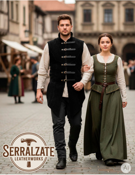 Colete medieval ajustável Arturo em...