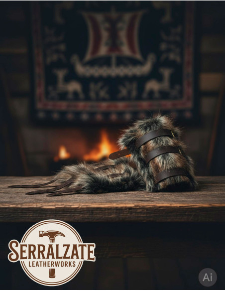 Braceletes vikings Hastein com pelo e...