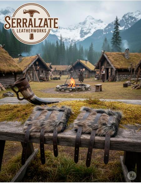 Braceletes vikings Hastein com pelo e...