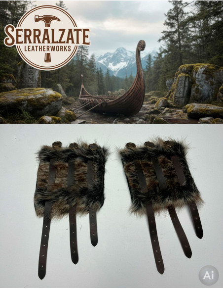 Braceletes vikings Hastein com pelo e...