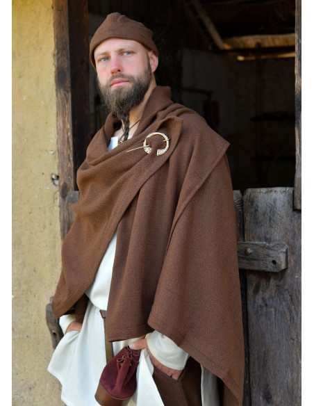 Manta Capa Vikinga Lã Marrom Sarja de...