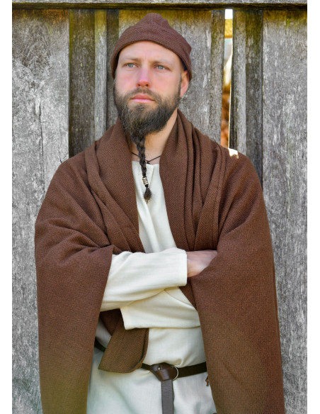 Manta Capa Vikinga Lã Marrom Sarja de...