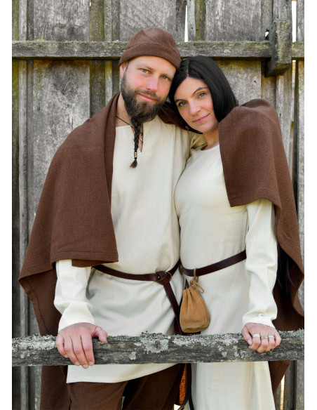 Manta Capa Vikinga Lã Marrom Sarja de...