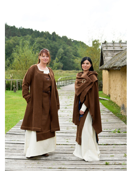 Manta Capa Vikinga Lã Marrom Sarja de...