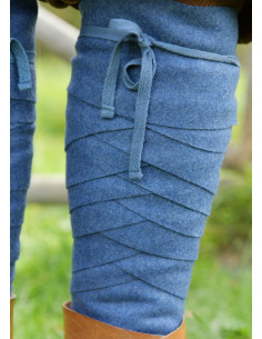 Winingas Vikíngas de Lã Azul para Vestuário Histórico 2