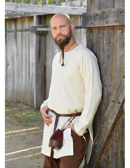 Túnica vikinga Bjane de lã natural,...
