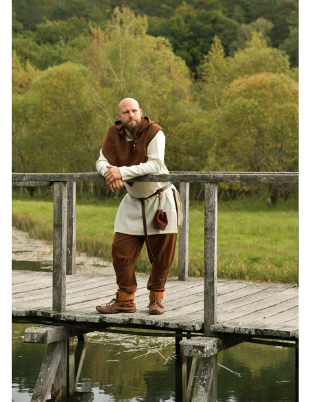 Túnica vikinga Bjane de lã natural,...