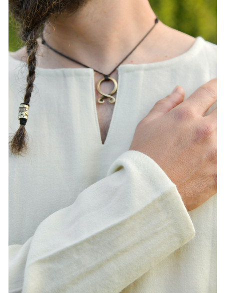 Túnica vikinga Bjane de lã natural,...