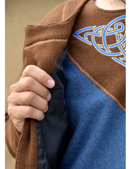 Abrigo Viking Autêntico de Lã Marrom...