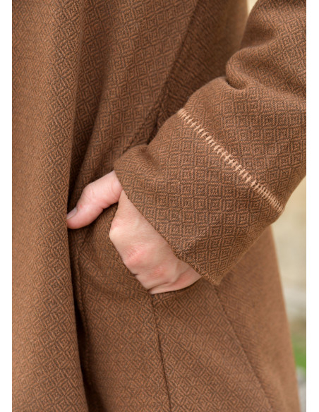 Abrigo Viking Autêntico de Lã Marrom...