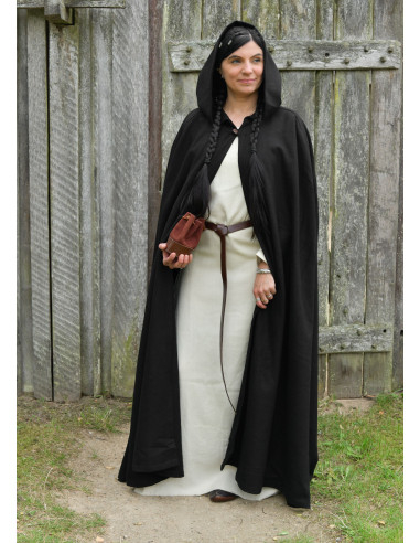 Capa Vikinga de Lana con Capucha para Recreación