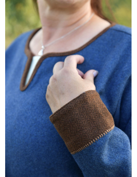 Vestido Viking Lykka Lã Azul Marrom...