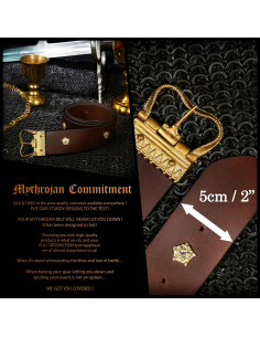 Cinto medieval Burgundiano para damas, couro marrom 2