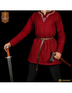 Cinturão viking em couro marrom, fivela com adornos em latão 2