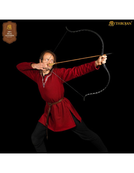 Cinturão viking em couro marrom,...