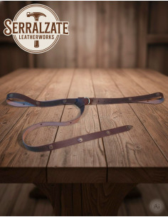 Cinto medieval longo modelo Julienne, marrom escuro