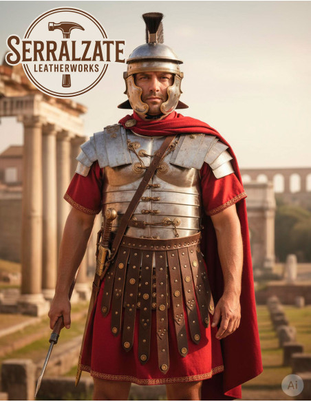 Cinturão legionário romano de couro,...