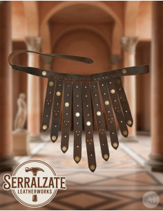 Cinturão legionário romano de couro, marrom escuro