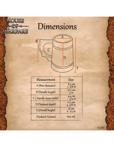 Caneca em aço-madeira estilo Pirata,...