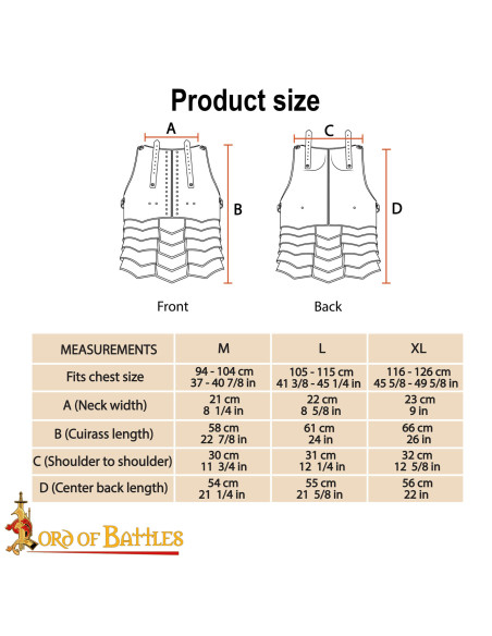 Cuirass medieval em aço modelo...