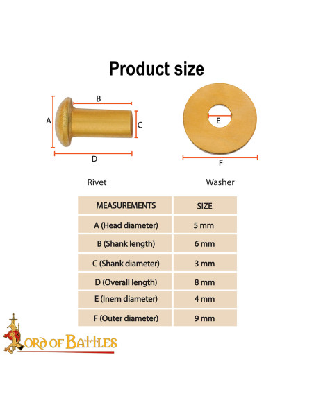 Conjunto de 50 rebites de cabeça de...