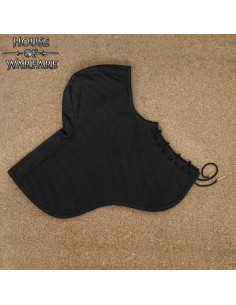 Gugel medieval acolchoado em algodão, cor preta 2