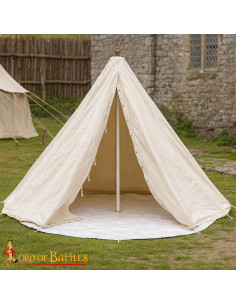 Tenda cónica medieval resistente em Lona, cor natural