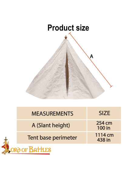 Tenda cónica medieval resistente em...