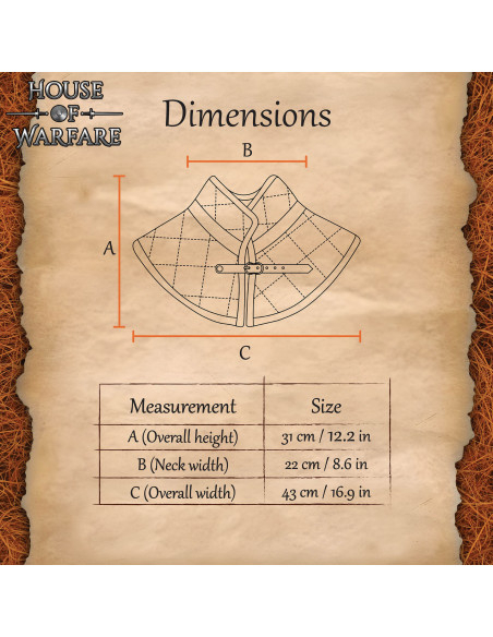 Gorjal medieval acolchoado com...
