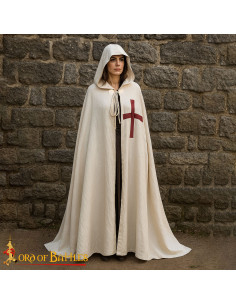Capa medieval Cruzado Teutônico século XIII, cor natural
