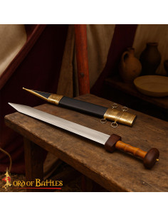 Gládio Romano Pompei decorativo forjado à mão, com bainha