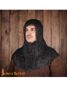 Carrasco de malha de aço escurecido, anéis planos e... 2