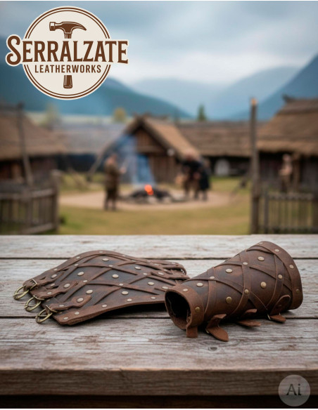 Braceletes Vikings de Couro Genuíno...