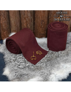 Winingas medievais em algodão marrom, com fivelas de latão