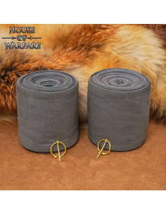 Winingas medievais em algodão cinza, com fivelas de latão 2