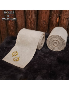 Winingas medievais em algodão branco natural, com fivelas...