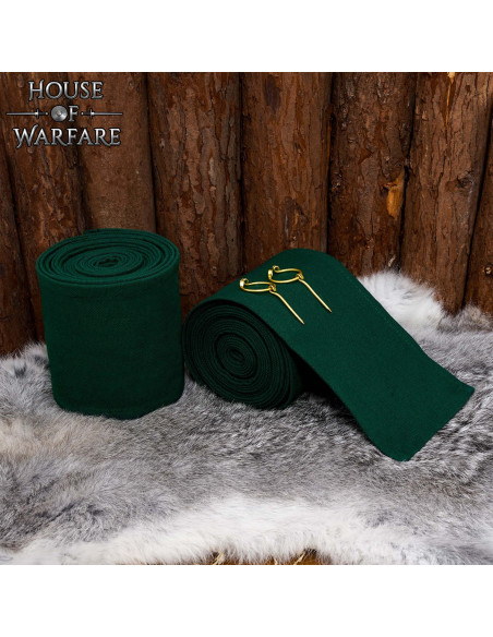 Winingas medievais em algodão verde,...