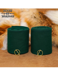 Winingas medievais em algodão verde, com fivelas de latão 2