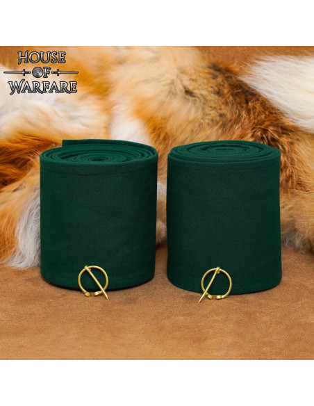 Winingas medievais em algodão verde,...