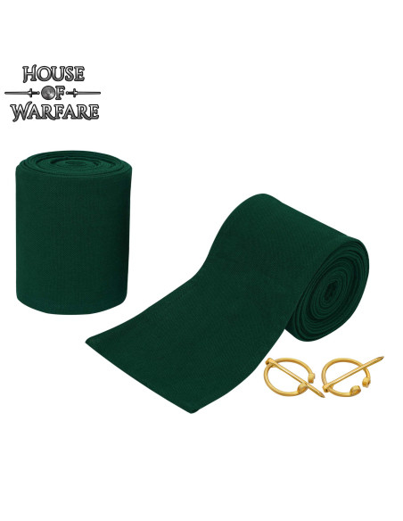 Winingas medievais em algodão verde,...