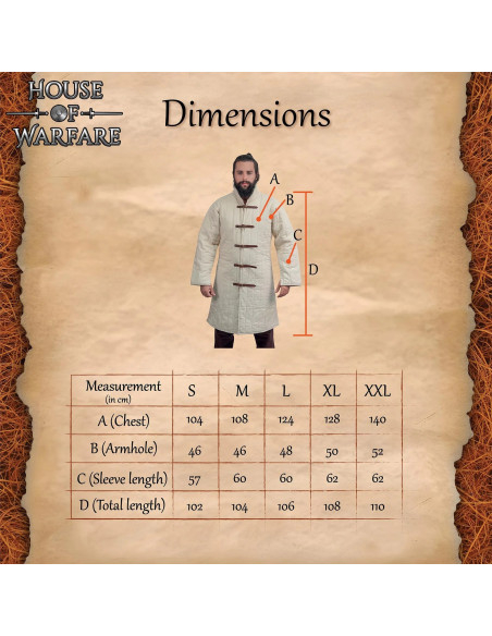 Gambesão medieval acolchoado com...