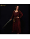 Vestido medieval longo modelo Maiden, marrom